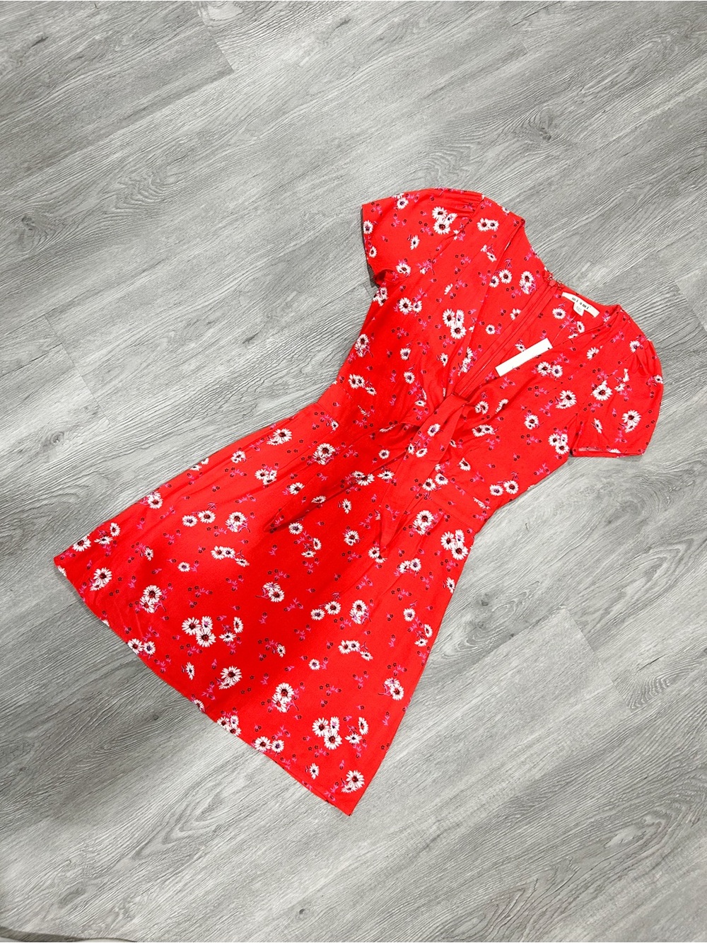 miami Red Floral Knot-Front Mini jumpsuit